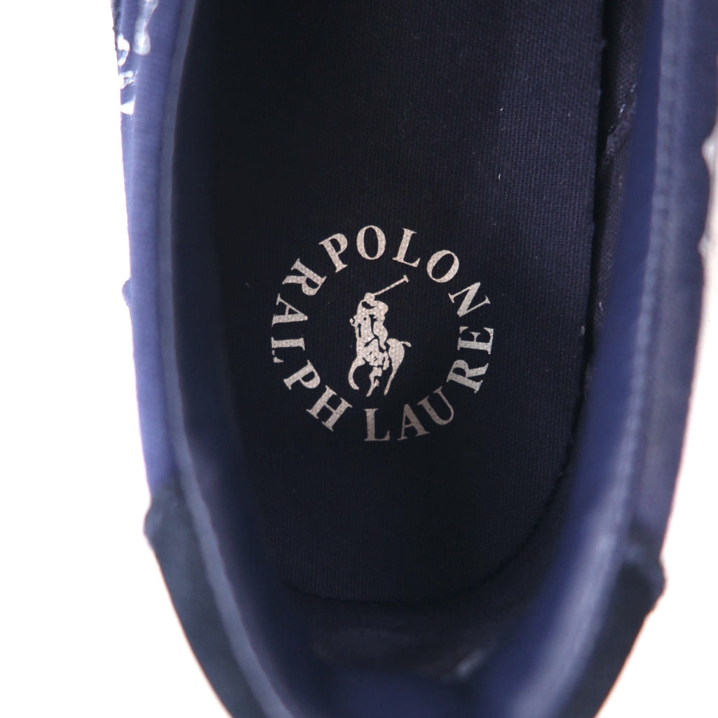 POLO RALPH LAUREN THOMPSON III-NE Slip-On Sneakers, Size 27cm, Navy Canvas with Embroidered Emblem