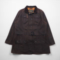 Barbour イギリス製 Utility Mac ユーティリティマック オイルドジャケット XL ブラウン 襟コーデュロイ ベルト付き L1502