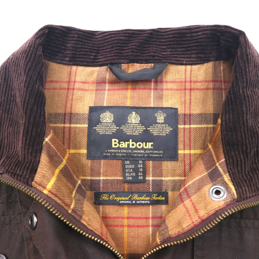 Barbour イギリス製 Utility Mac ユーティリティマック オイルドジャケット XL ブラウン 襟コーデュロイ ベルト付き L1502
