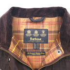 Barbour イギリス製 Utility Mac ユーティリティマック オイルドジャケット XL ブラウン 襟コーデュロイ ベルト付き L1502