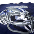 90年代 NFL PRO PLAYER フットボール プリント スウェット L ネイビー コットン 裏起毛 DALLAS COWBOYS メキシコ製 未使用品
