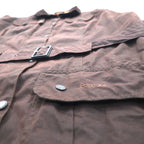 Barbour イギリス製 Utility Mac ユーティリティマック オイルドジャケット XL ブラウン 襟コーデュロイ ベルト付き L1502