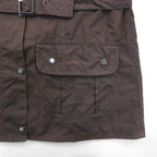 Barbour イギリス製 Utility Mac ユーティリティマック オイルドジャケット XL ブラウン 襟コーデュロイ ベルト付き L1502