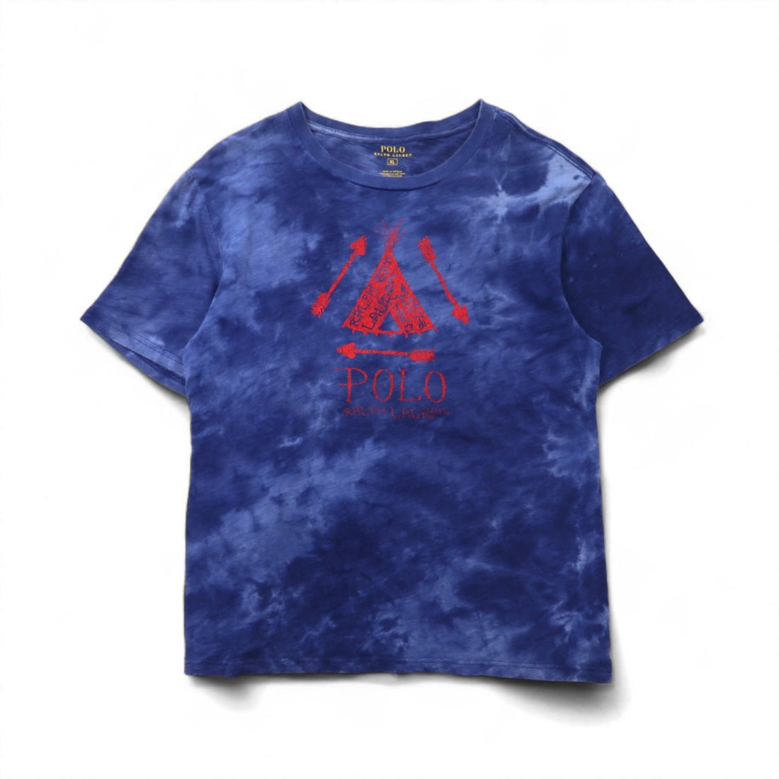 POLO RALPH LAUREN Tie-Dye Print T-Shirt, XL, Blue, Cotton
