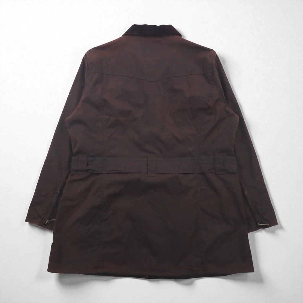 Barbour イギリス製 Utility Mac ユーティリティマック オイルドジャケット XL ブラウン 襟コーデュロイ ベルト付き L1502