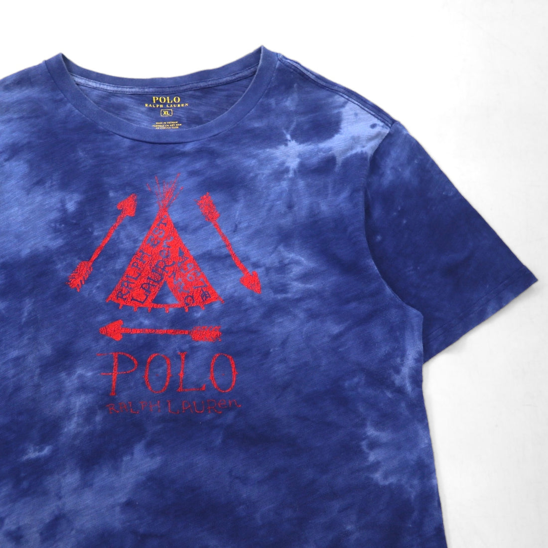 POLO RALPH LAUREN Tie-Dye Print T-Shirt, XL, Blue, Cotton
