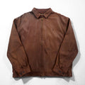 Polo Ralph Lauren 90s Leather Jacket, Swing Top, Size 2XL, Small Pony Embroidery, Zip-Up Harrington
