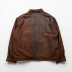 Polo Ralph Lauren 90s Leather Jacket, Swing Top, Size 2XL, Small Pony Embroidery, Zip-Up Harrington