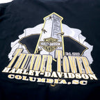 HARLEY DAVIDSON ロゴプリント Tシャツ XL ブラック コットン Hanes BEEFY-T ビッグサイズ THUNDER TOWER