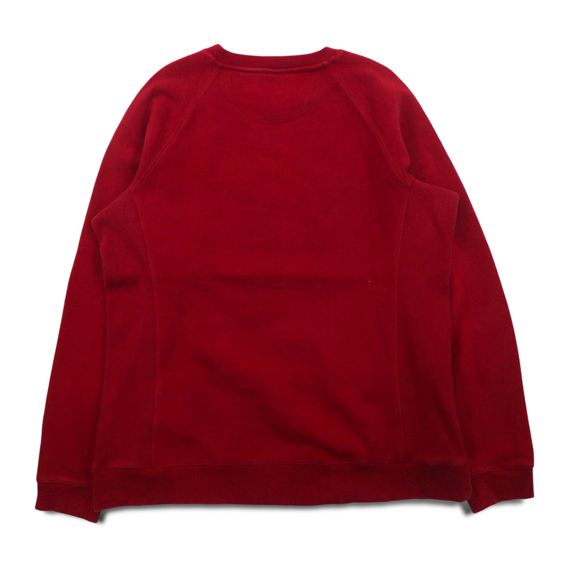 DULUTH TRADING CO. Reverse Weave Sweatshirt L Red Heavyweight Fleece Lining Side Pockets