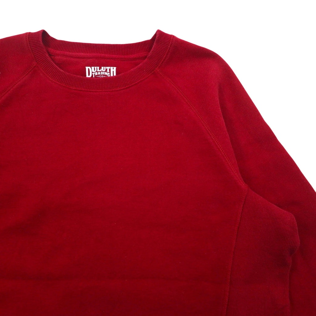 DULUTH TRADING CO. Reverse Weave Sweatshirt L Red Heavyweight Fleece Lining Side Pockets
