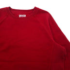DULUTH TRADING CO. Reverse Weave Sweatshirt L Red Heavyweight Fleece Lining Side Pockets