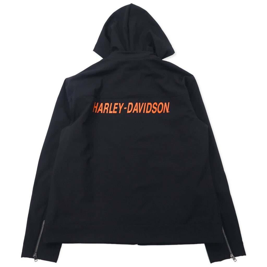 HARLEY DAVIDSON Racing Jacket Riders Jacket XL Black Polyester Back Logo Print Hood Detachable JACKET-STRIPE BLACK 97439-21VW Unused