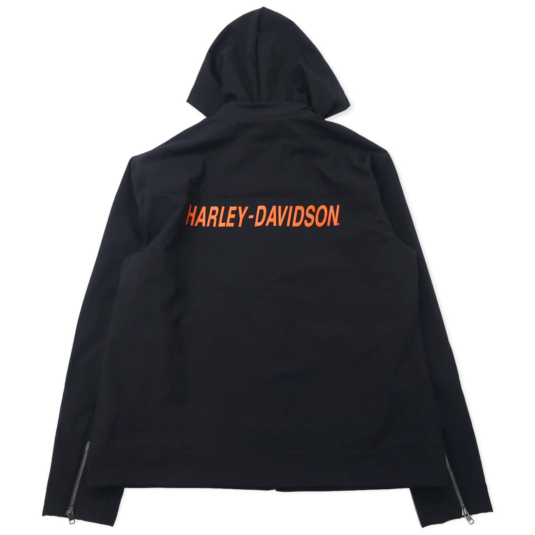HARLEY DAVIDSON Racing Jacket Riders Jacket XL Black Polyester Back Logo Print Hood Detachable JACKET-STRIPE BLACK 97439-21VW Unused