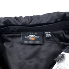 HARLEY DAVIDSON Racing Jacket Riders Jacket XL Black Polyester Back Logo Print Hood Detachable JACKET-STRIPE BLACK 97439-21VW Unused