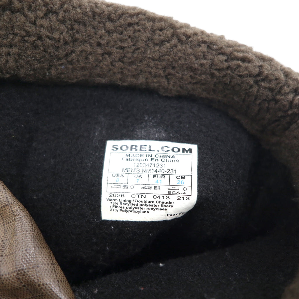 SOREL スノーブーツ 1964 パックナイロン レインブーツ 26cm ブラウン 防水 ボア フェルトインナー着脱式 NM1440-231