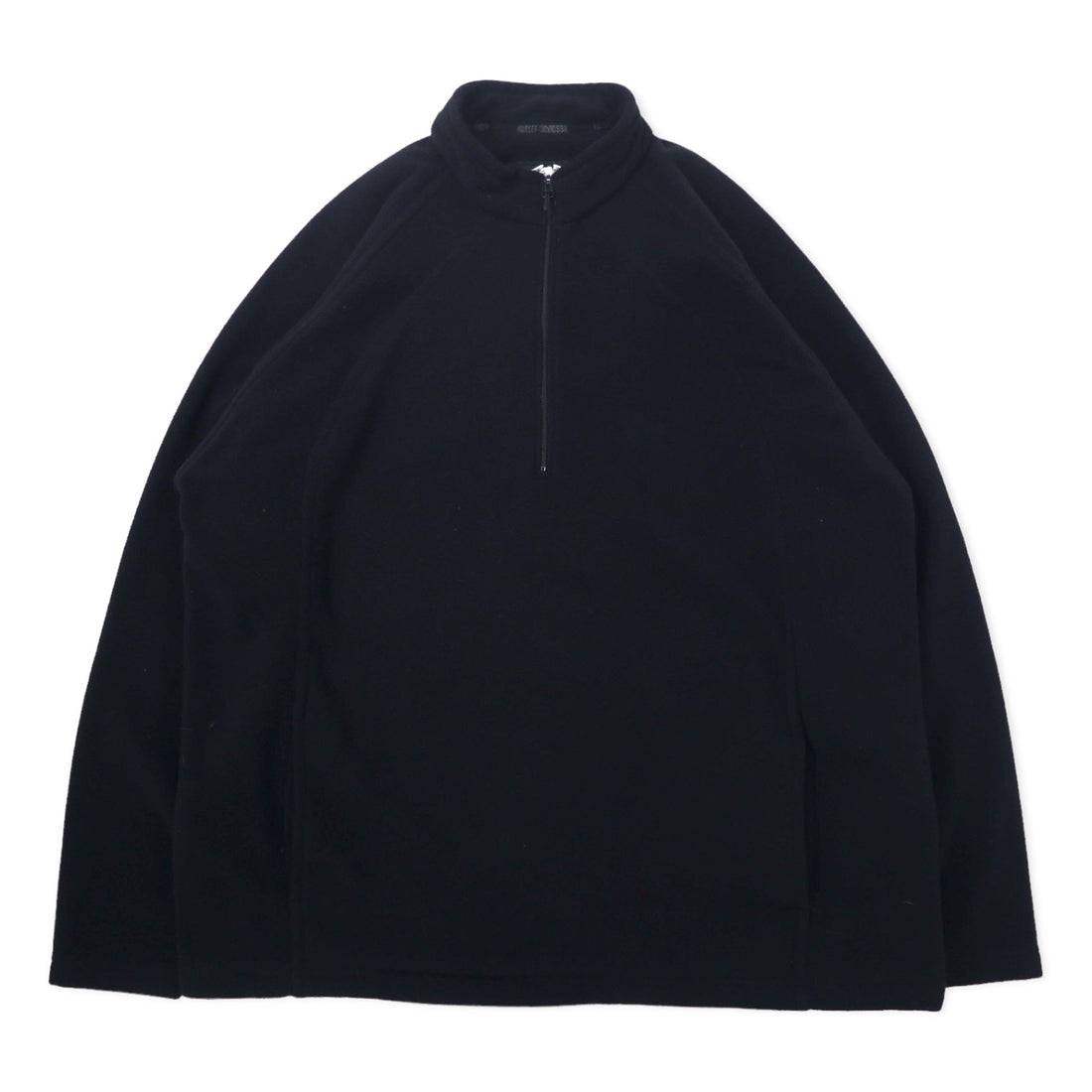 日本然リトテ-古着オンライン-HARLEY DAVIDSON ハーフジップ フリースジャケット L ブラック ポリエステル バックロゴ-HARLEY DAVIDSON half zip fleece jacket L black polyester back logo