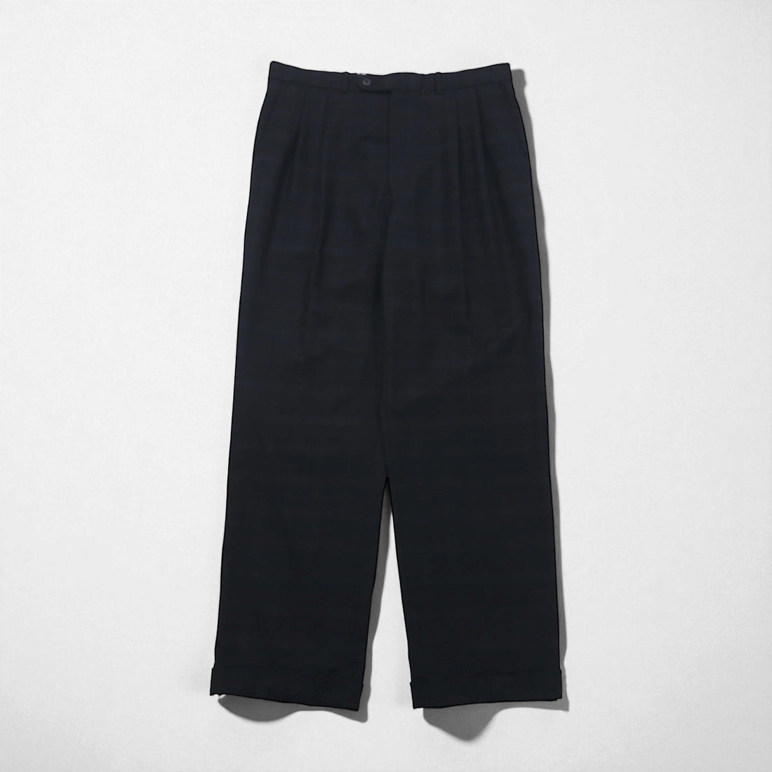 Vintage Pleats Wide Slacks, 2-pleat wide slacks, size L, cashmere blend, pleated, H.STOCKTON ATLANTA, made in Canada