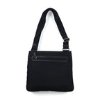 PRADA Crossbody Shoulder Bag in Black Nylon with Triangle Logo Plaque, Made in Italy