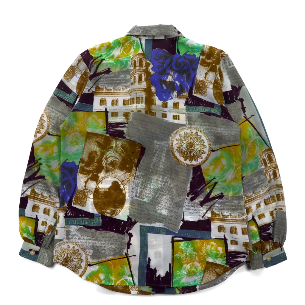Vintage 90s Japan Made Retro Shirt ATTRAIT Retro All-over Print Polyester Shirt M Multicolor Art