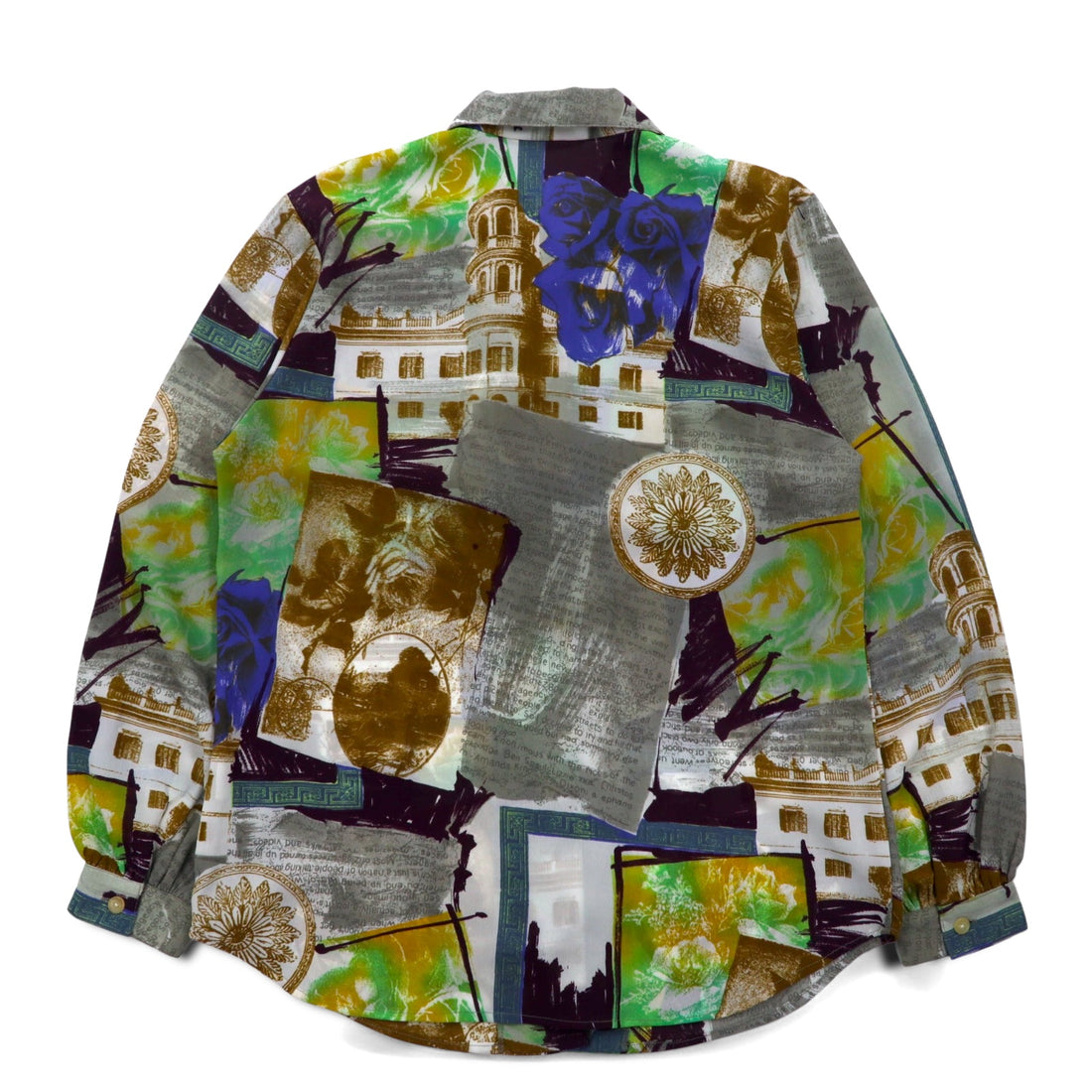 Vintage 90s Japan Made Retro Shirt ATTRAIT Retro All-over Print Polyester Shirt M Multicolor Art