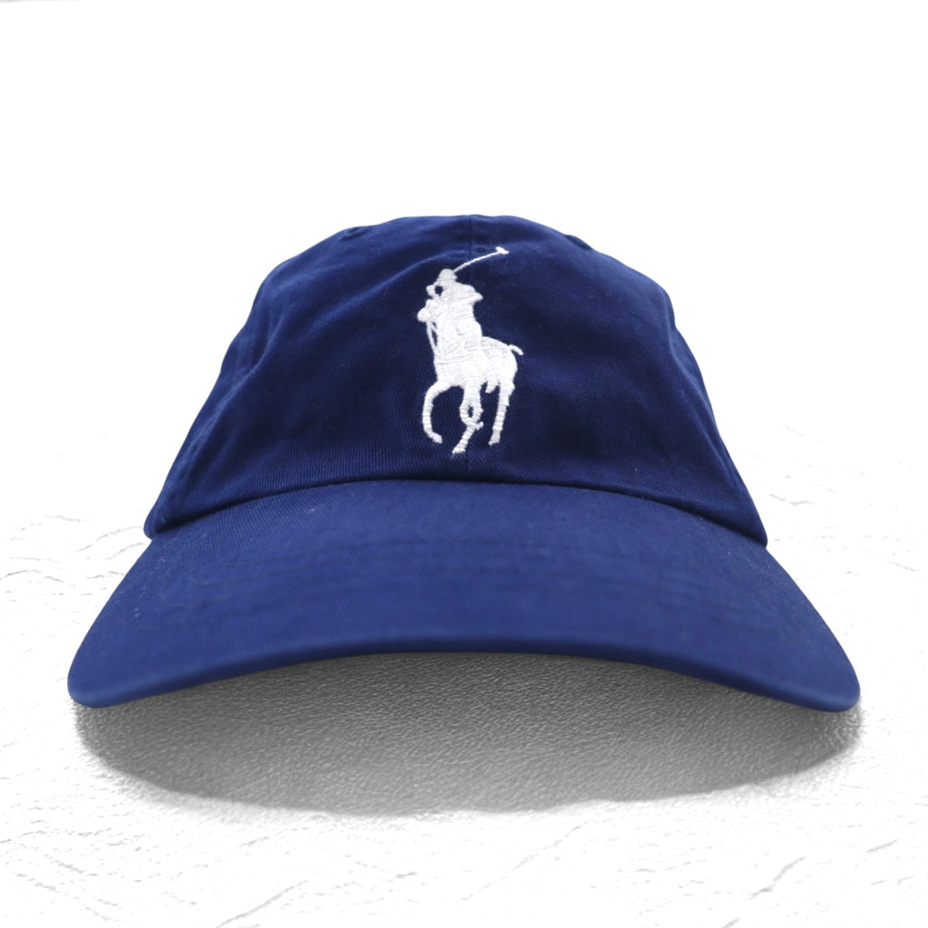 POLO RALPH LAUREN Big Pony 6 Panel Cap FREE Belt Navy Cotton