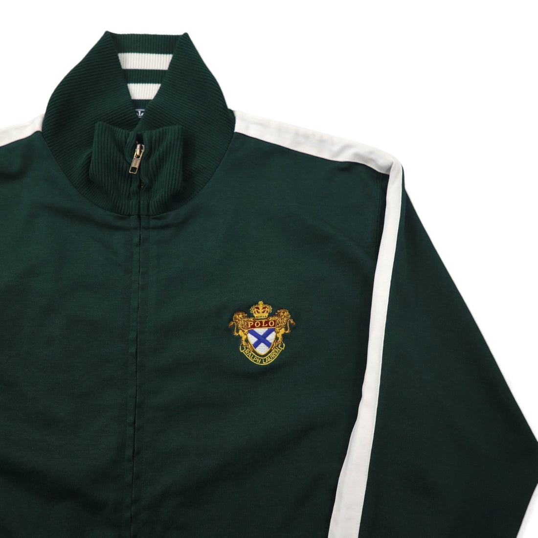 Polo by Ralph Lauren 90年代 トラックジャケット ジャージ L グリーン エンブレムロゴ刺繍