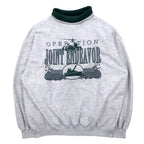 90s GEAR FOR SPORTS High Neck Sweatshirt L Grey Cotton Print Fighter JOINT ENDEAVOR