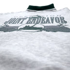 90s GEAR FOR SPORTS High Neck Sweatshirt L Grey Cotton Print Fighter JOINT ENDEAVOR