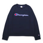Champion elite V-neck sweatshirt, XL, navy, cotton, brushed lining, script logo