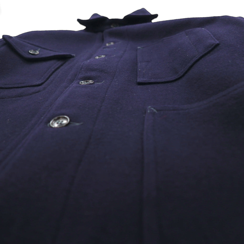 POST OVERALLS (POST O'ALLS) USA-Made Wool Melton Coverall, Size Small, Navy Wool Work Jacket
