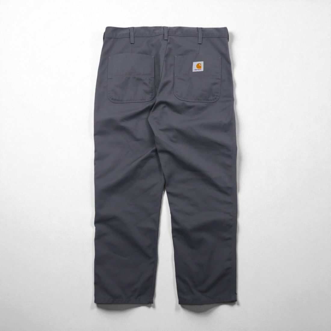 Carhartt WIP ABBOTT PANT I025813, pleated tucked chino work pants, size L, gray polyester.