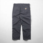 Carhartt WIP ABBOTT PANT I025813, pleated tucked chino work pants, size L, gray polyester.