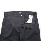 Carhartt WIP ABBOTT PANT I025813, pleated tucked chino work pants, size L, gray polyester.