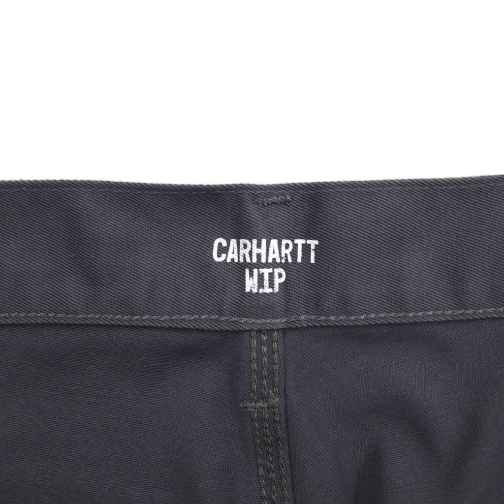 Carhartt WIP ABBOTT PANT I025813, pleated tucked chino work pants, size L, gray polyester.