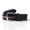 VAN -JAC- IVY Ivy Tape Belt, Navy, Stretch Mesh, PU Leather