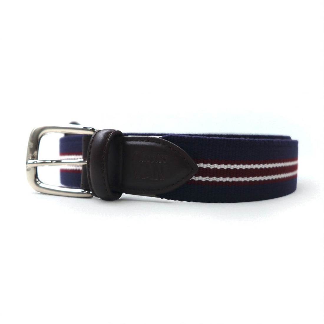 VAN -JAC- IVY Ivy Tape Belt, Navy, Stretch Mesh, PU Leather