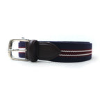 VAN -JAC- IVY Ivy Tape Belt, Navy, Stretch Mesh, PU Leather