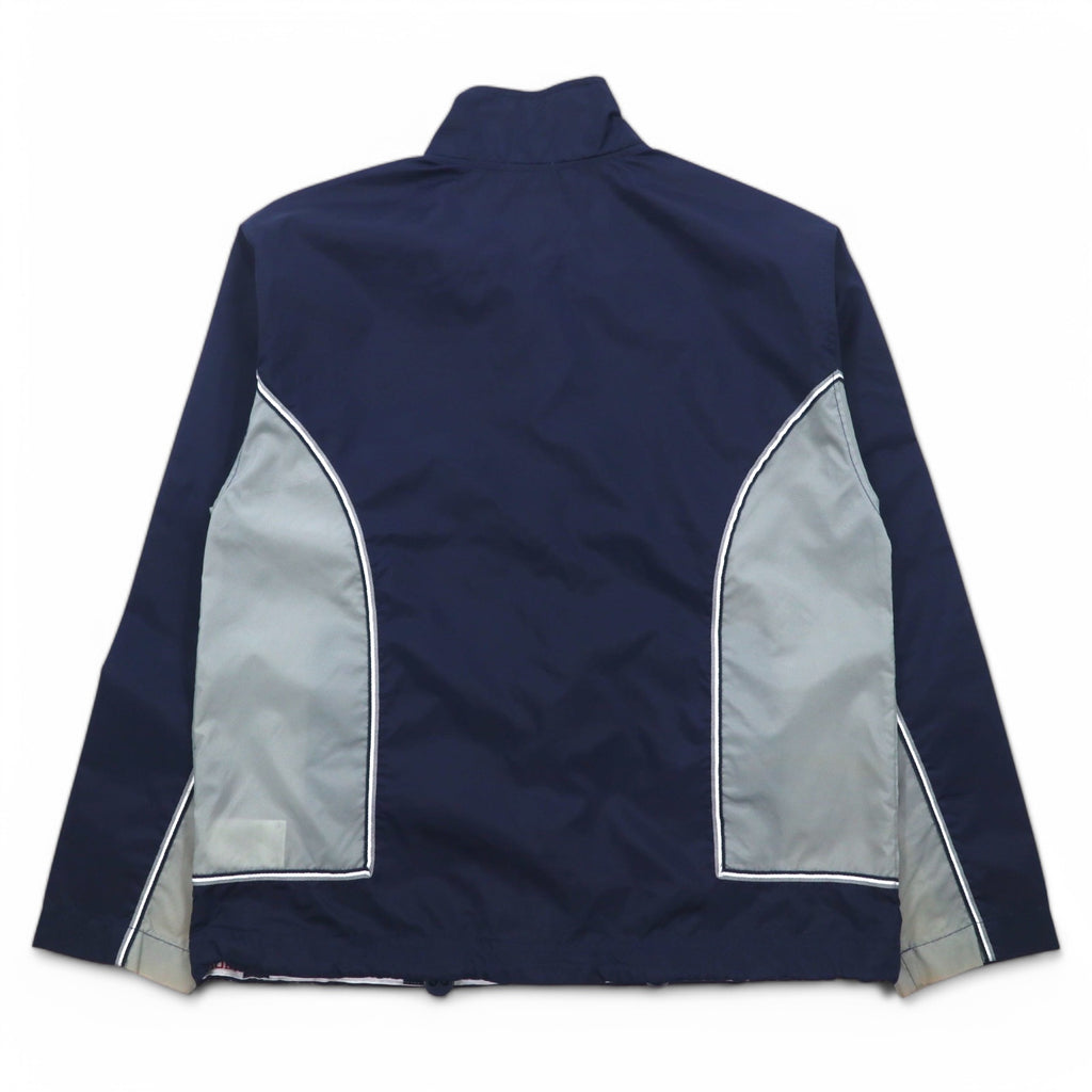 TOMMY HILFIGER 90s Stand Collar Nylon Jacket M Navy Grey Reflective Lines