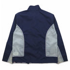 TOMMY HILFIGER 90s Stand Collar Nylon Jacket M Navy Grey Reflective Lines