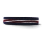 VAN -JAC- IVY Ivy Tape Belt, Navy, Stretch Mesh, PU Leather