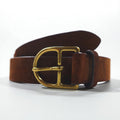 Polo Ralph Lauren suede belt, brown Italian leather, with gold buckle, 1326