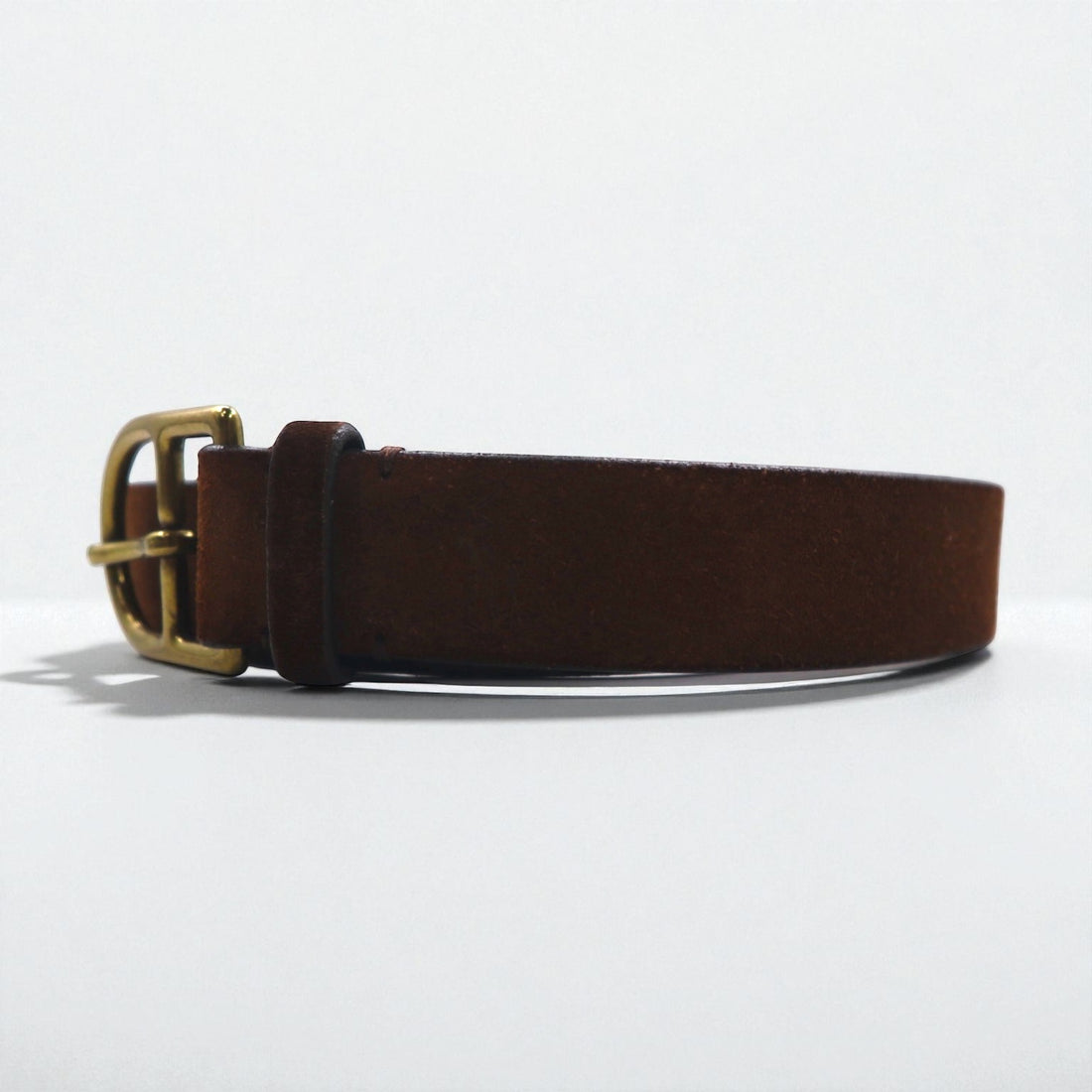 Polo Ralph Lauren suede belt, brown Italian leather, with gold buckle, 1326