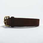 Polo Ralph Lauren suede belt, brown Italian leather, with gold buckle, 1326