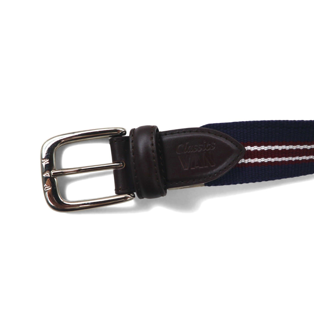 VAN -JAC- IVY Ivy Tape Belt, Navy, Stretch Mesh, PU Leather