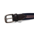 VAN -JAC- IVY Ivy Tape Belt, Navy, Stretch Mesh, PU Leather