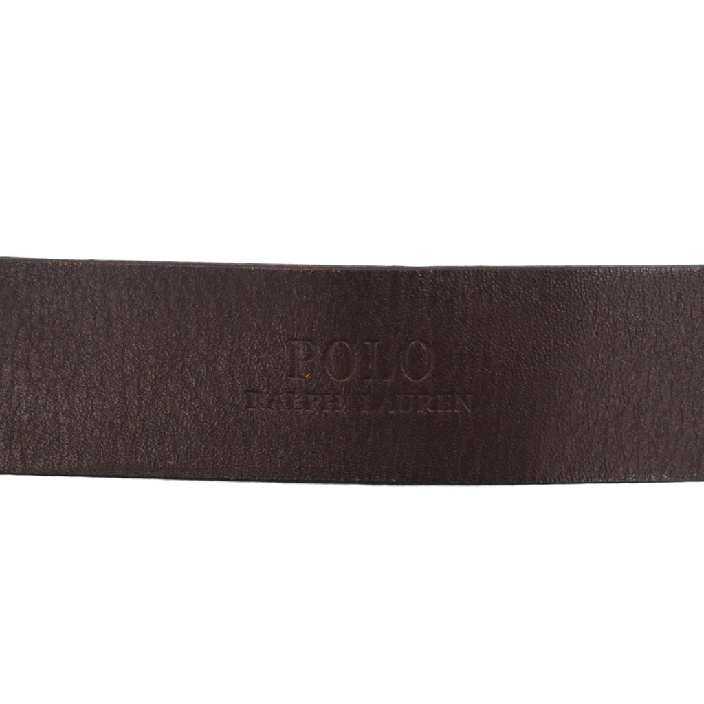 Polo Ralph Lauren suede belt, brown Italian leather, with gold buckle, 1326
