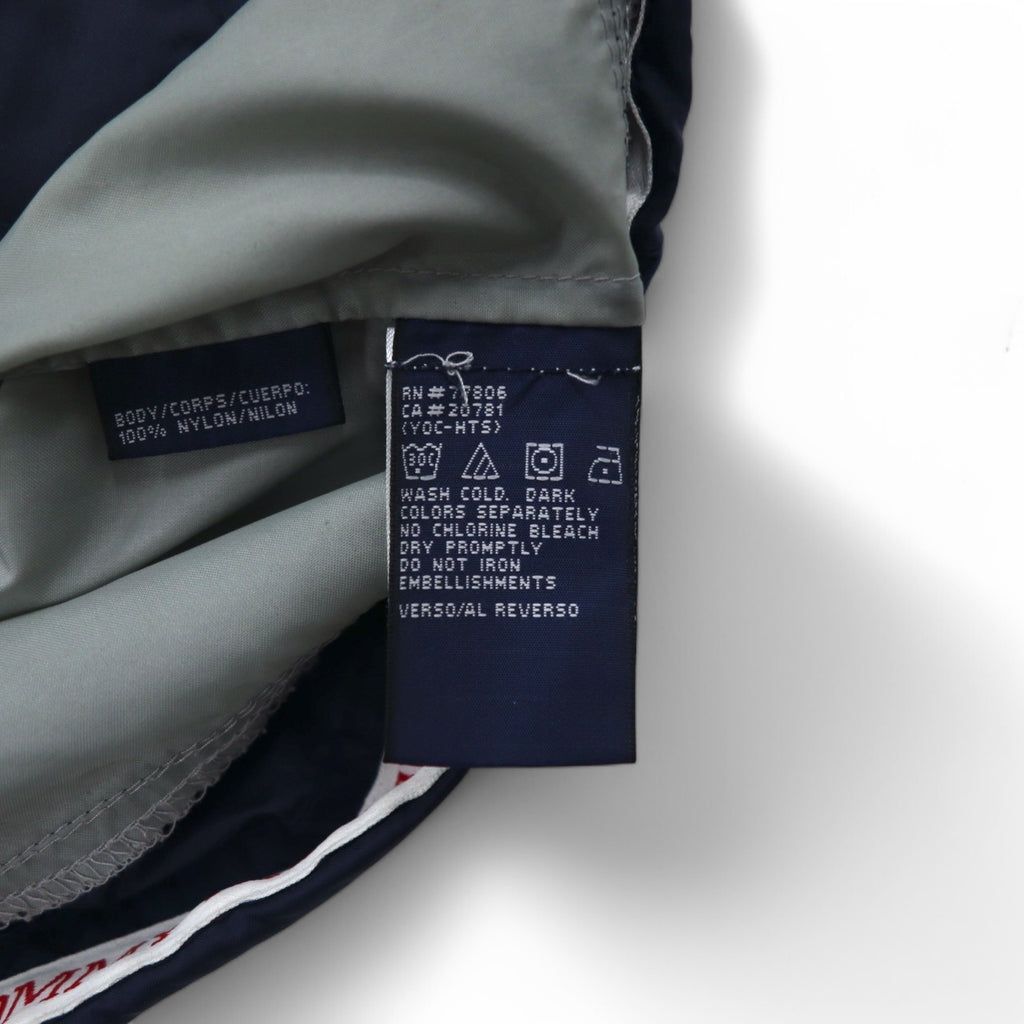 TOMMY HILFIGER 90s Stand Collar Nylon Jacket M Navy Grey Reflective Lines