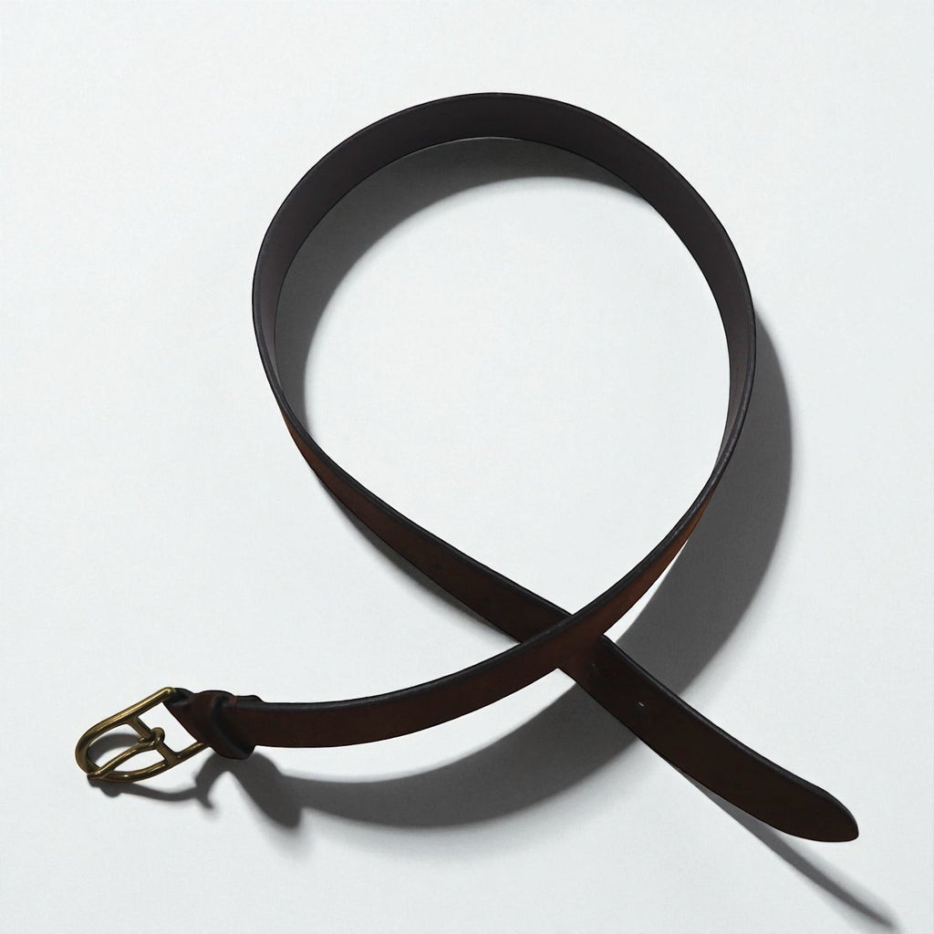 Polo Ralph Lauren suede belt, brown Italian leather, with gold buckle, 1326
