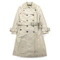 BURBERRY Lamb Leather Trench Coat, Medium, Ivory, Sheepskin, Belted